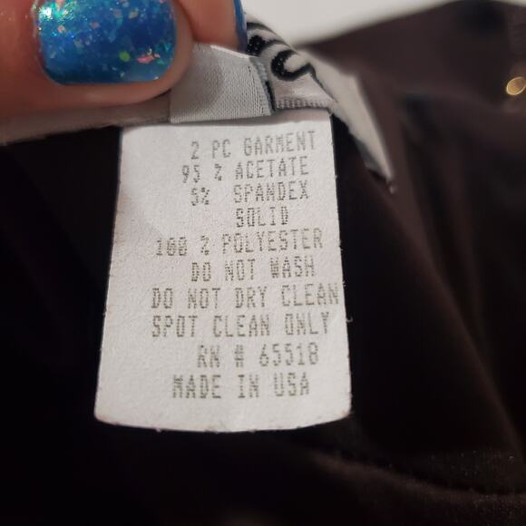 Patra Vtg Paisley Glitter Slinky Stretch 2 Pc Jacket Dress Set Size 16 Sparkle - Picture 11 of 12